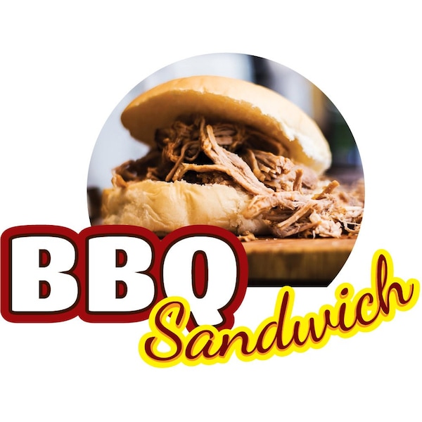 Safety Sign, 9 in Height, Vinyl, 6 in Length, Bbq Sandwich, D-DC-16-Bbq Sandwich
